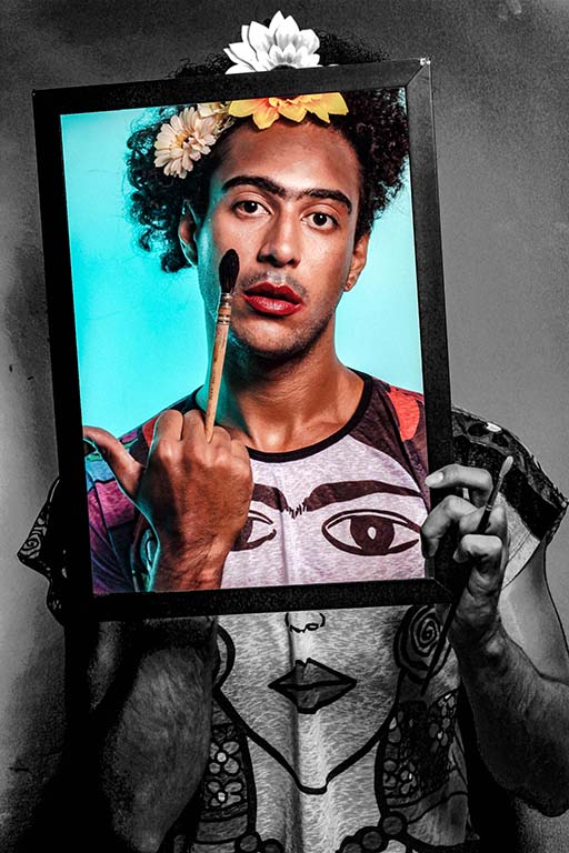 Ensaio fotográfico artístico Frida Kahlo | Processo Terapêutico Retrato da Alma | cliente Guilherme Guimarães | Fotógrafa Cláudia de Sousa Fonseca | Espaço Amora