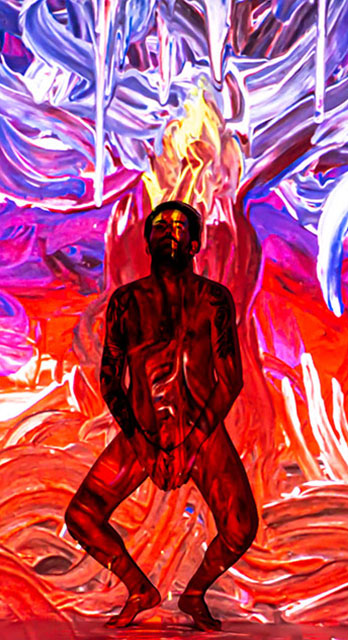 Imagens do inconsciente - ensaio artístico projeta obras sobre corpos em movimento | Pintura Terapêutica | Jr. Franco do BodyProjection por Cláudia de Sousa Fonseca