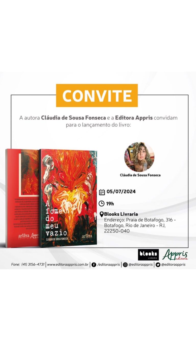 Lançamento do Livro A Fome do meu Vazio